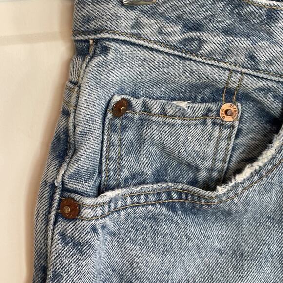 RE/DONE Women’s 90s Comfy Jeans Size 24 Sunfaded Destroy Denim Blue Distressed - Picture 9 of 15